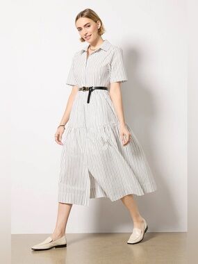 Evereve Ella Midi Cotton Shirt Dress‎ size medium